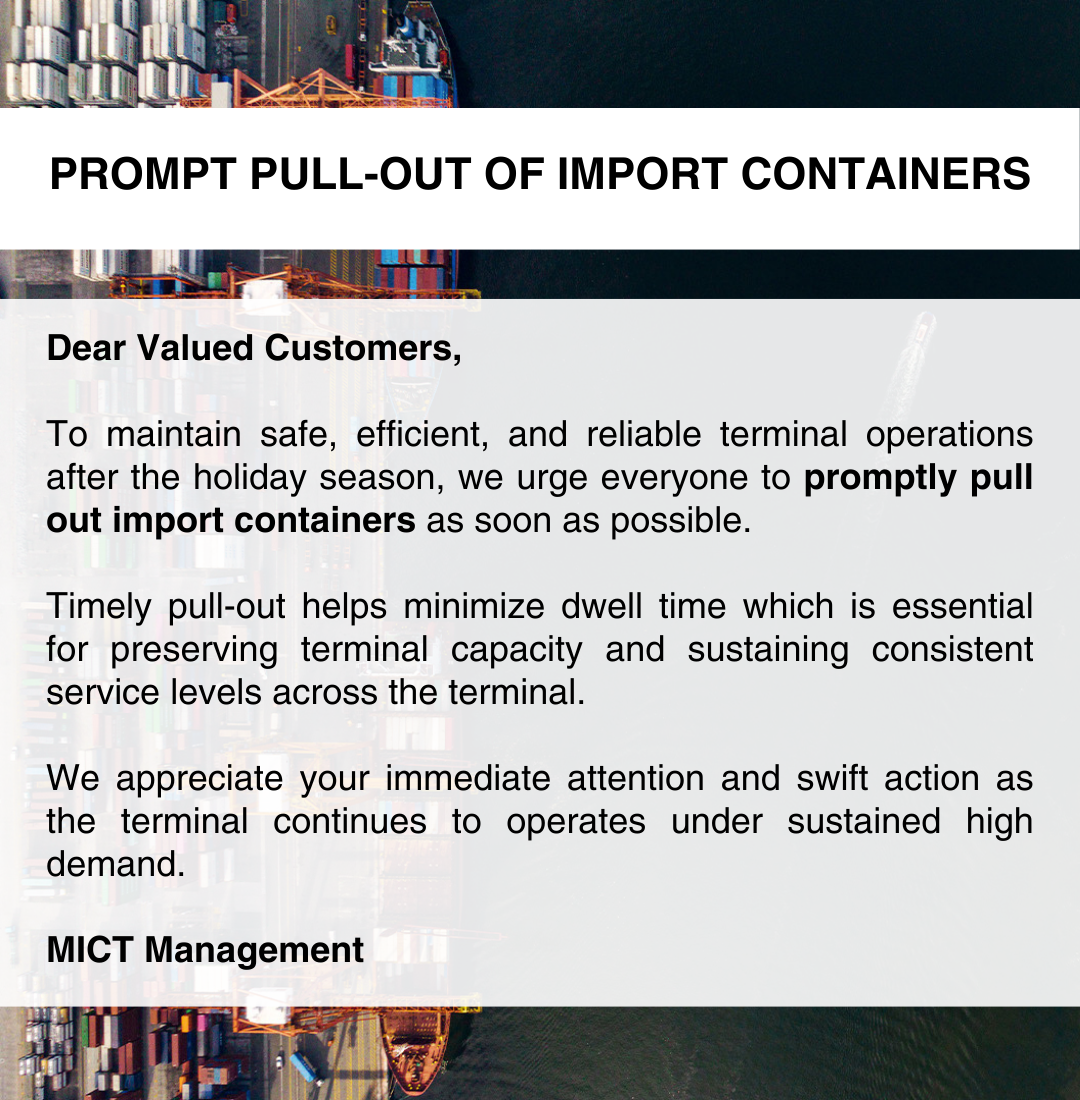 Advisory Prompt Pull-out of Import Containers